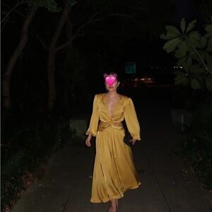 Ronny Kobo Collection Gold Midi Dress